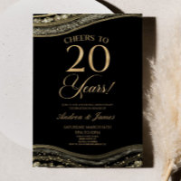 Black Gold Agate 20th Wedding Anniversary Party