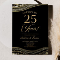 Black Gold Agate 25th Wedding Anniversary Party