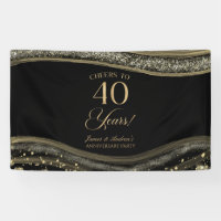 Black Gold Agate 40th Wedding Anniversary Party