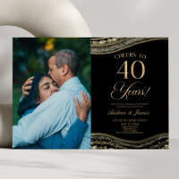 Black Gold Agate 40th Wedding Anniversary Party