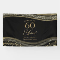 Black Gold Agate 60th Wedding Anniversary Party