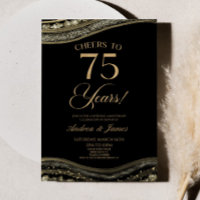 Black Gold Agate 75th Wedding Anniversary Party