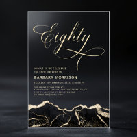 Black Gold Agate 80th eighty Birthday Party