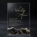 Black Gold Agate 90th Ninety Birthday Party Acrylic Invitations<br><div class="desc">A bold and elegant 90th birthday invitation featuring a striking black and gold agate design. This invitation exudes modern sophistication and timeless luxury. The deep black tones,  highlighted by radiant gold accents,  create a refined and stylish aesthetic,  making it the perfect choice for a remarkable and upscale milestone celebration.</div>