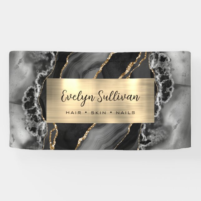 Black Gold Agate  Banner (Horizontal)