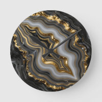 Black Gold Agate Geode Luxury Marble