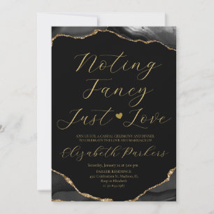 Black & Gold Agate Nothing Fancy Just Love Invitation