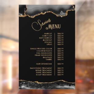 Black Gold Agate Services Menu