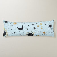 Black, Gold and Blue Celestial Sun Moon Stars