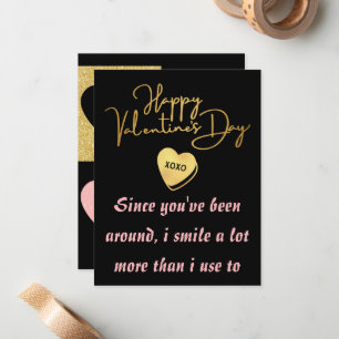 black gold and pink sweet valentine   card