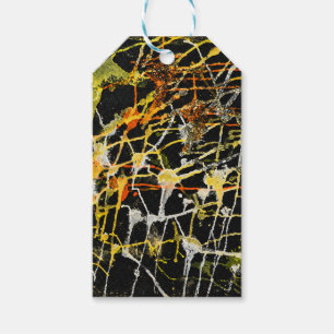 Black Gold and Silver Abstract Splatter Gift Tags