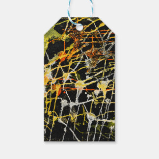 Black Gold and Silver Abstract Splatter Gift Tags