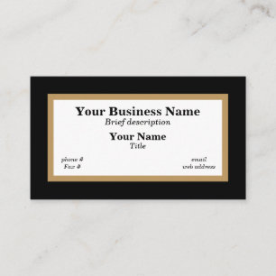 Black Gold and White Minimalist Generic Business Card