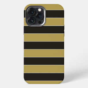 Black, Gold and White Stripes iPhone 13 Pro Max Case