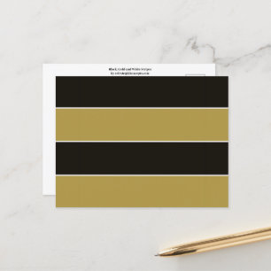 Black, Gold and White Stripes Postcard
