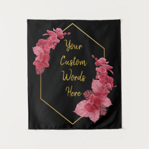 Black Gold Anniversary Party Photo Booth Backdrop Tapestry