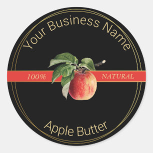 Black & Gold Apple Butter Product Label