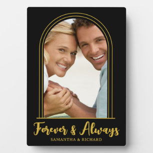 Black Gold Arch Photo Template Forever Always Love Plaque