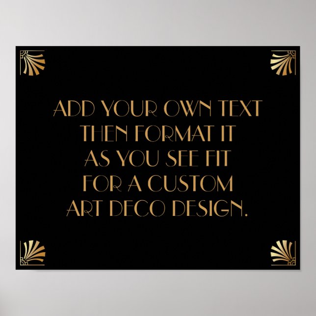 Black Gold Art Deco Custom DIY Wedding Sign (Front)
