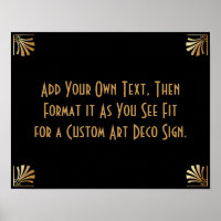 Black Gold Art Deco Custom DIY Wedding Sign