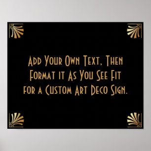 Black Gold Art Deco Custom DIY Wedding Sign