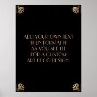 Black Gold Art Deco Custom DIY Wedding Sign