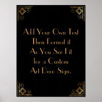 Black Gold Art Deco Custom DIY Wedding Sign