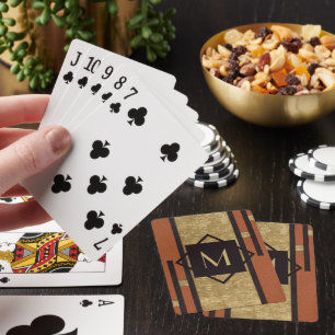 Black & Gold Art Deco Custom Monogram Playing Cards