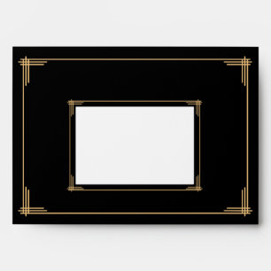 Black Gold Art Deco Great Gatsby Wedding Envelopes