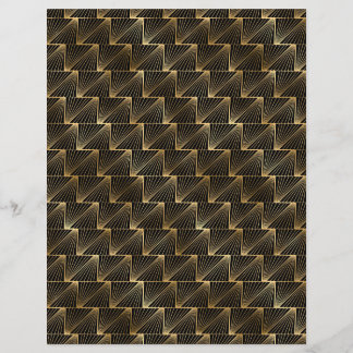 Black & Gold Art Deco Scrapbook Paper Sheet
