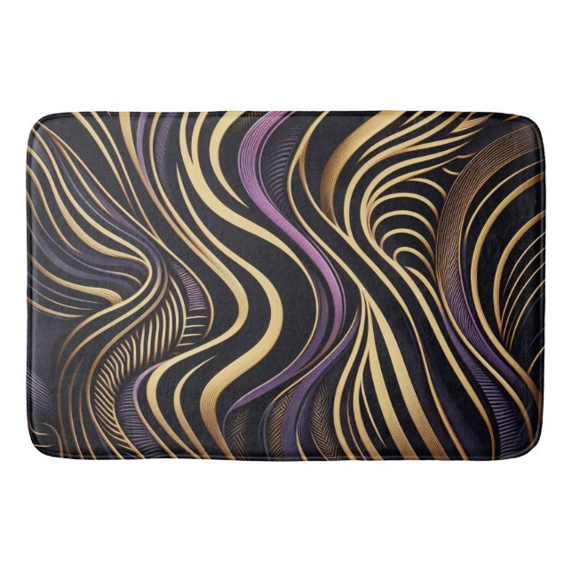Black gold Artemis Zebra Bath Mat (Front)