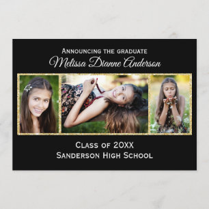 Black/Gold Background - Graduation Announcement