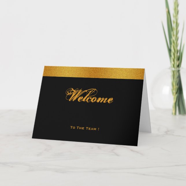 Black & Gold Badge Band Welcome Card (Front)