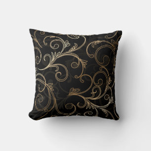 Black Gold Baroque Cushion