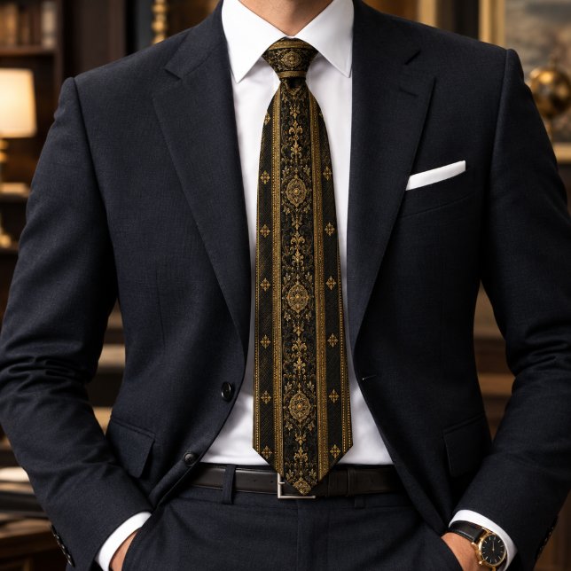 Black & Gold Baroque Regency Tie (Creator Uploaded)