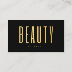 Black & Gold Beauty Salon Minimalist  Business Card