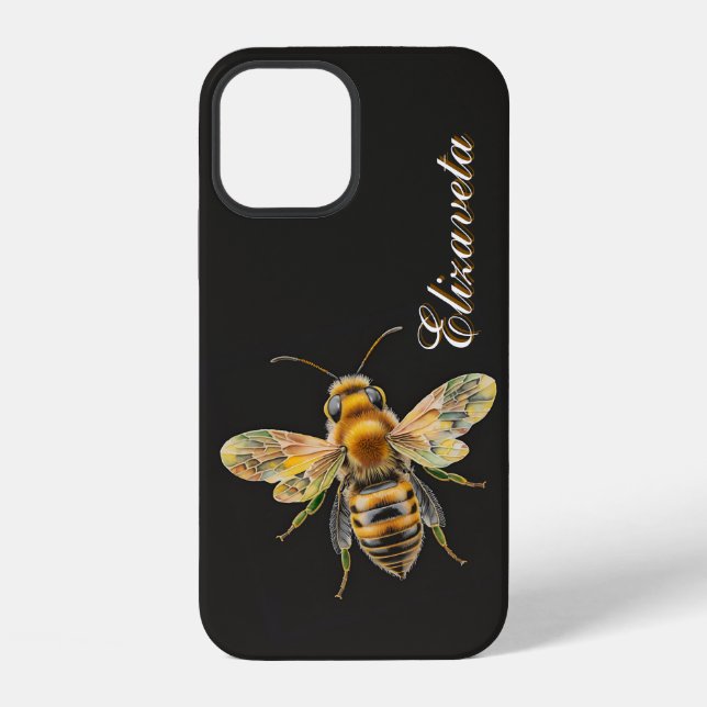 Black Gold Bee Summer Name  iPhone Case (Back)