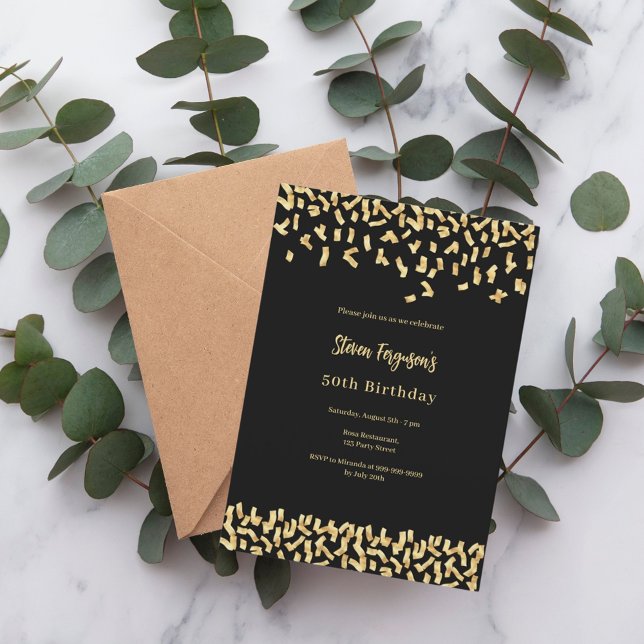 Black gold birthday invitation (Creator Uploaded)