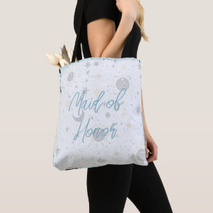 Black Gold Blue Celestial Maid of Honour Tote Bag