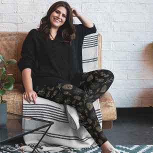 Black Gold Bohemian Christmas Pajama Pants