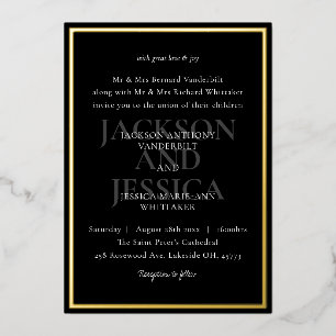Black & Gold Bold Elegant Minimalist Wedding