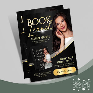 Black & Gold Book Launch Release Author Ad Flyer