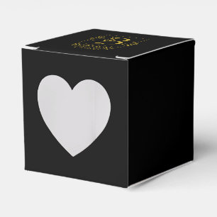 Black & Gold Botanical Letter B Personalised  Favour Box