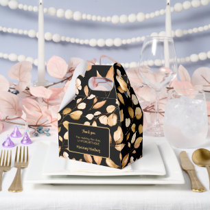 Black Gold Botanical Quinceañera Favor Box