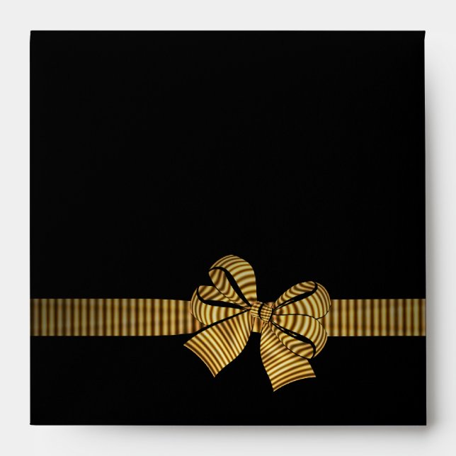 Black & Gold Bow Black Envelopes (Front)