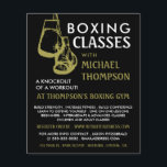 Black & Gold Boxing Gloves, Boxing Class Advert Flyer<br><div class="desc">Black & Gold Boxing Gloves,  Boxing Class Advert Flyers By The Business Card Store.</div>