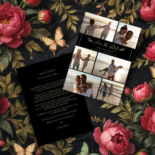 Black Gold Branches Chic Collage 6 Photos Wedding