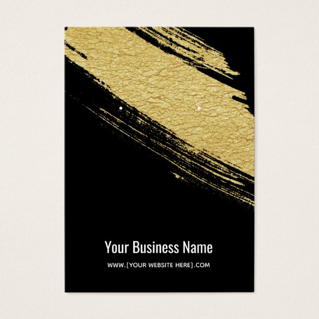 Black Gold Brush Earring Display Cards (Front)