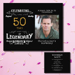 Black Gold Budget 50th Birthday Invitation Flyer<br><div class="desc">Celebrate the golden age of your loved one's life with this budget-friendly 50th birthday invitation flyer! Featuring a vintage-style design, this invite will be the perfect way to commemorate turning 50. Customise with a special photo of your loved one and your own special message, and let your guests know it's...</div>