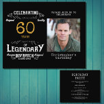 Black Gold Budget 60th Birthday Invitation Flyer<br><div class="desc">Celebrate the golden age of your loved one's life with this budget-friendly 60th birthday invitation flyer! Featuring a vintage-style design, this invite will be the perfect way to commemorate turning 60. Customise with a special photo of your loved one and your own special message, and let your guests know it's...</div>